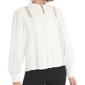 FRAME Lace Button Front Top (Blanc)
Size XS